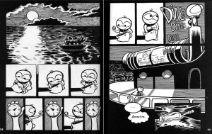 2-page spread from Craig Thompson's graphic novel Goodbye, Chunky Rice (pgs. 58-59, Top Shelf Productions, 1999)