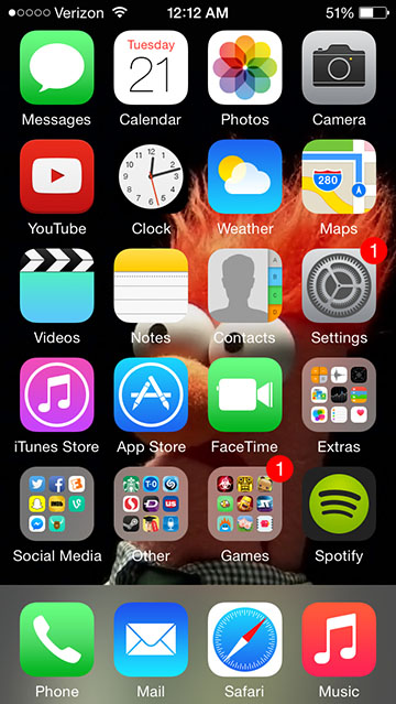 Apple iPhone 5C screenshot (self-taken)
