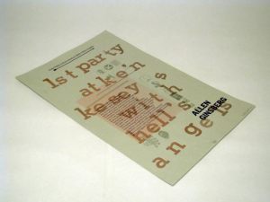 Nicholas Weidner designed this broadside for the poem "First Party At Ken Kesey's With Hell's Angels" by Allen Ginsberg. It was printed using letterpress at the Jack Sinclair Letterpress Studio at the University of Arizona using four different colors of ink.
