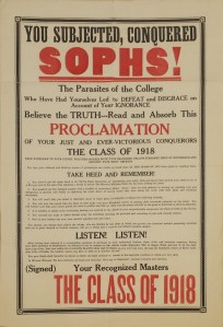 Class of 1918 Broadside - MASC Collection