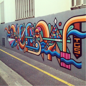 This piece of organic street art was done by Brad Eastman out of Sydney, Australia.  