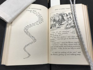 An image of a page in Virginia Woolf's copy of Alice's Adventures in Wonderland by Lewis Carroll.